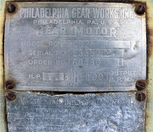 Philadelphia Model 2cd2k Gear Motor, 7.5 Hp)